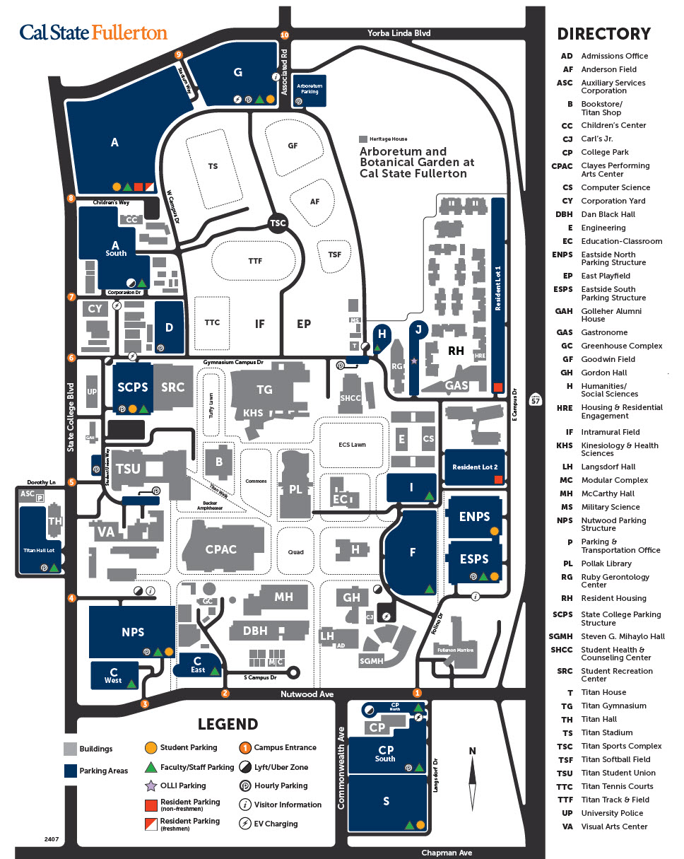 CSUF Parking Map