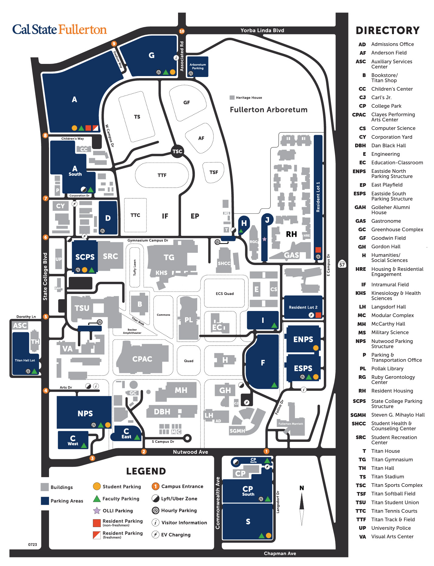 CSUF Campus Map